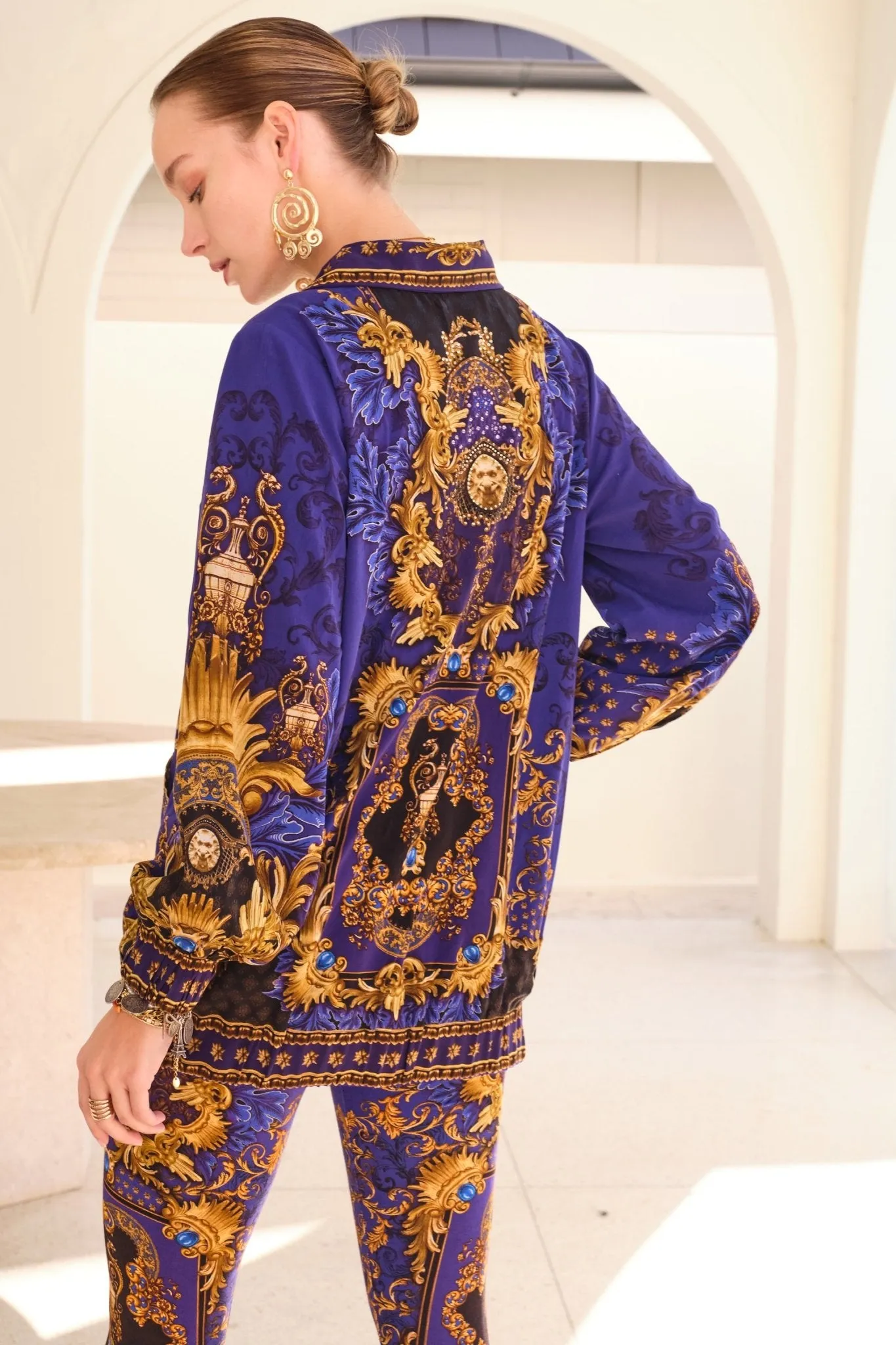 MIDNIGHT BLUE OVERSIZE BOMBER JACKET sold by Czarina product image thumbnail 4