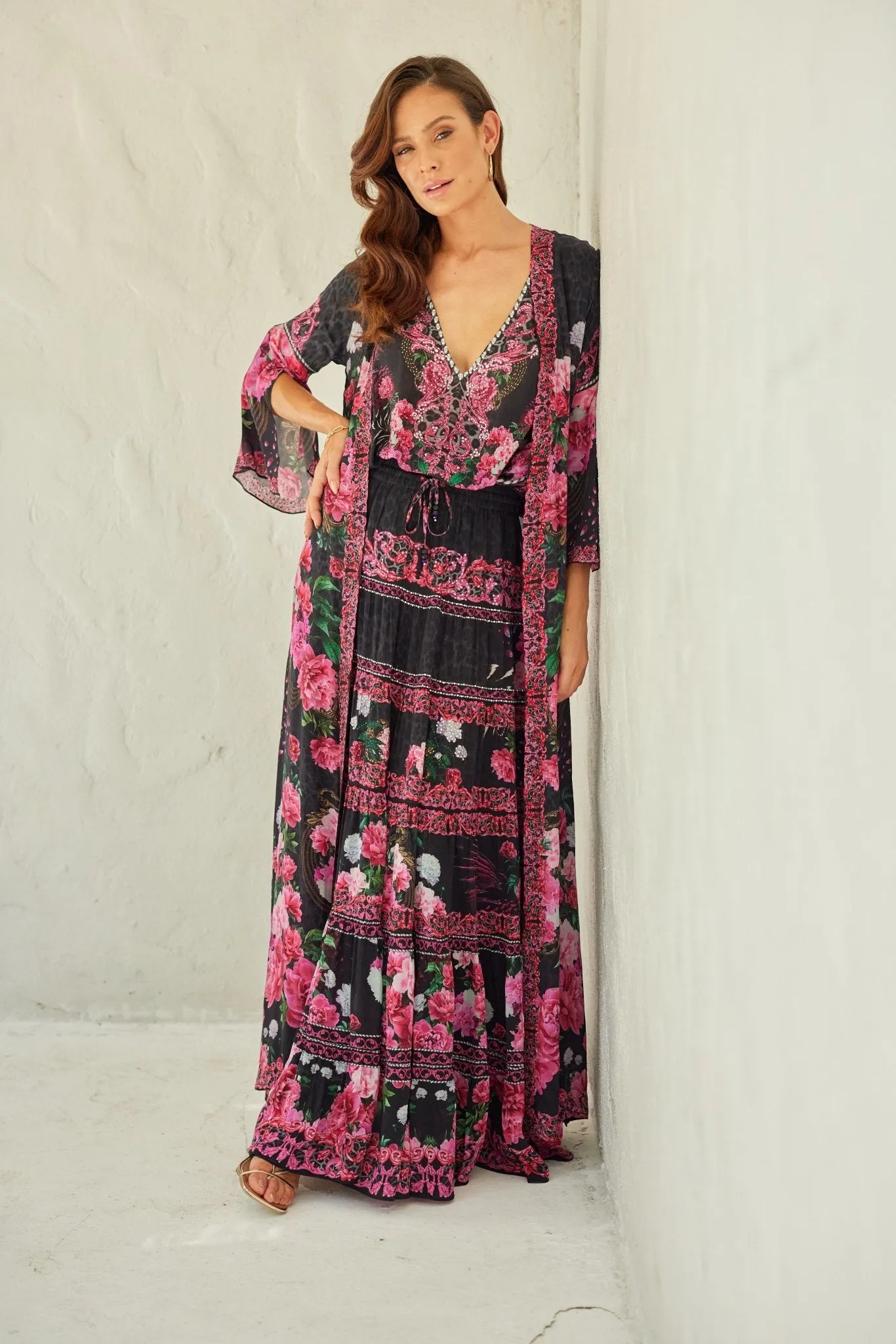 Romantic Flowers Long Jacket w Sleeves sold by Czarina product image thumbnail 2