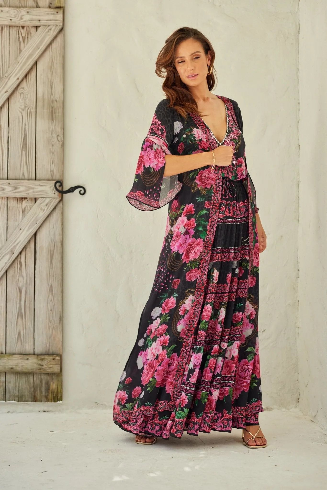 Romantic Flowers Long Jacket w Sleeves sold by Czarina product image thumbnail 3