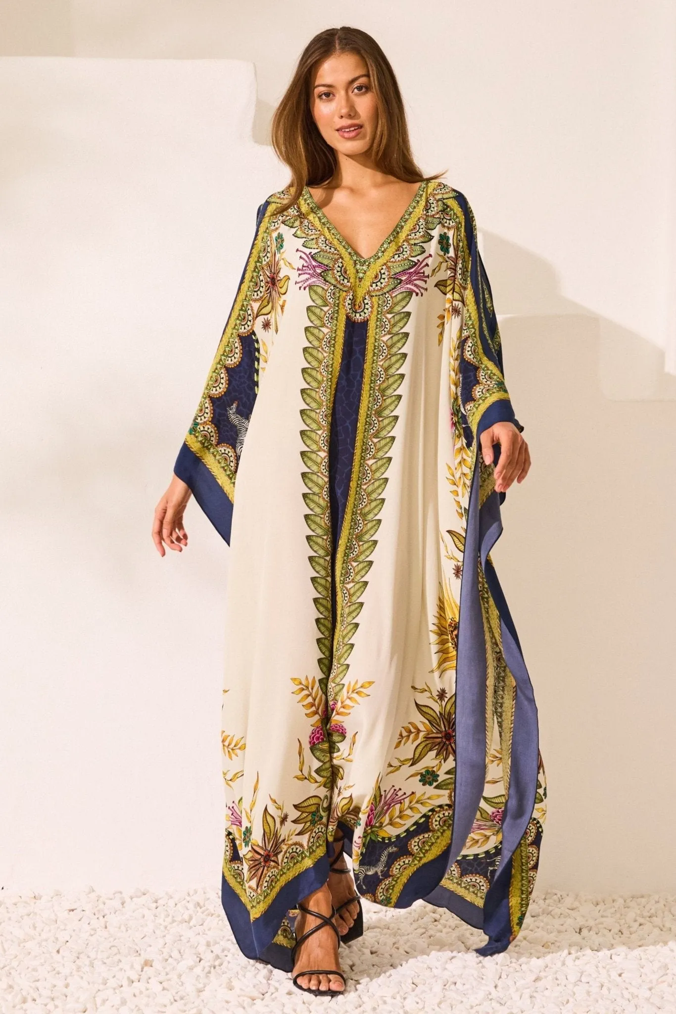 Princess Of Savannah 100% Silk Big Width Kaftan sold by Czarina product image thumbnail 2
