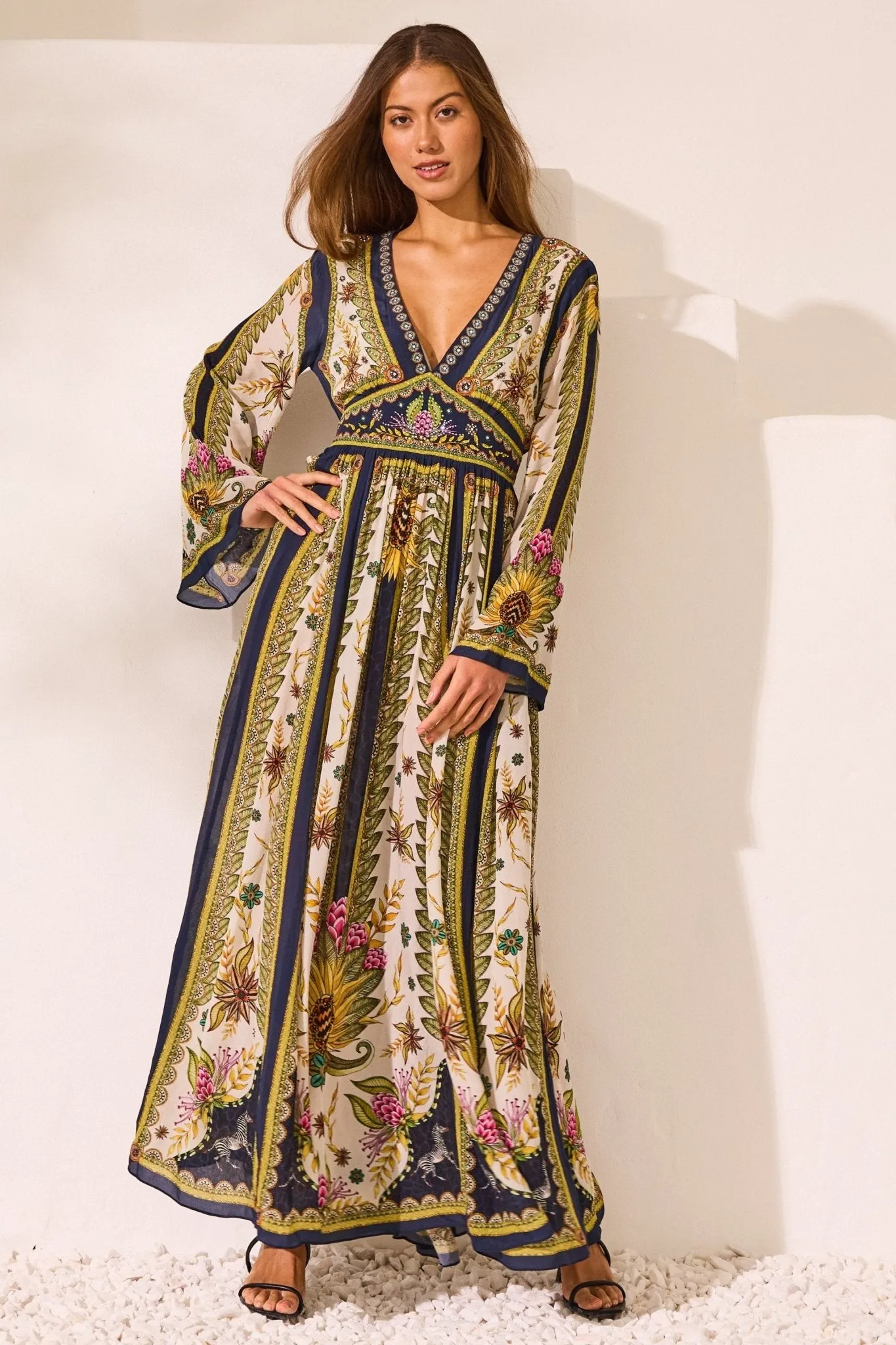 Princess Of Savannah Maxi w Flare Sleeves sold by Czarina