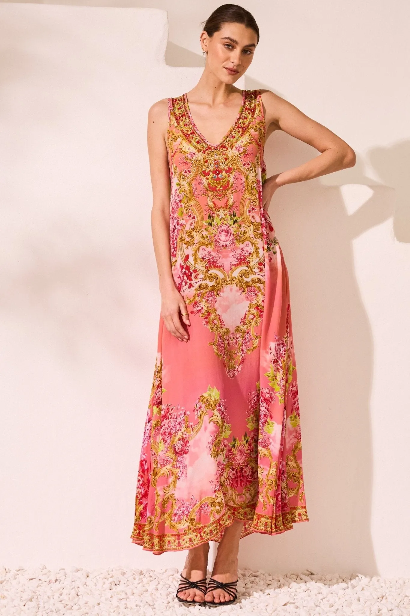 Summer In Pink Sleeveless Dress sold by Czarina