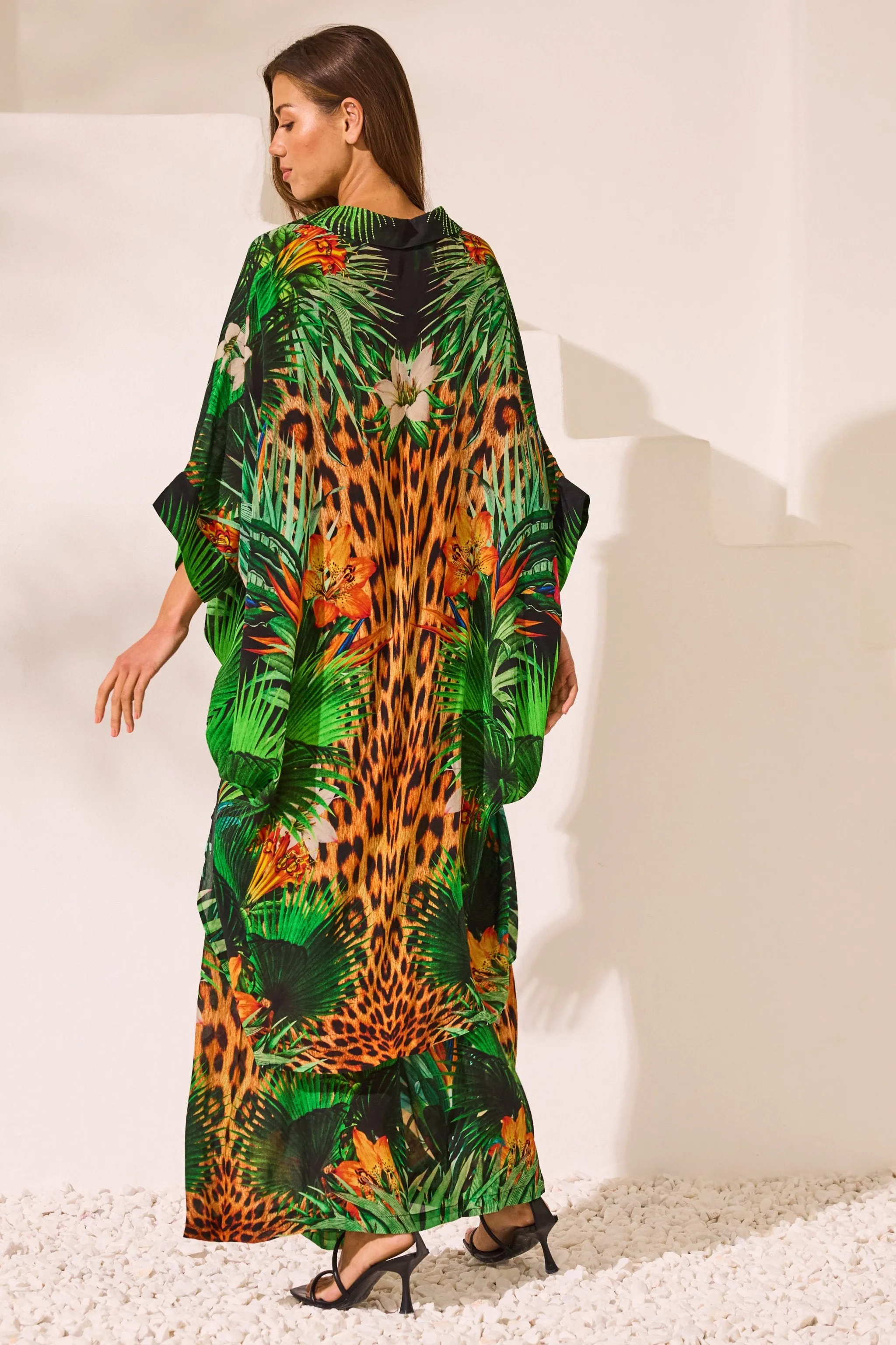 Tropical Temptation Midi Collar Kaftan sold by Czarina product image thumbnail 5