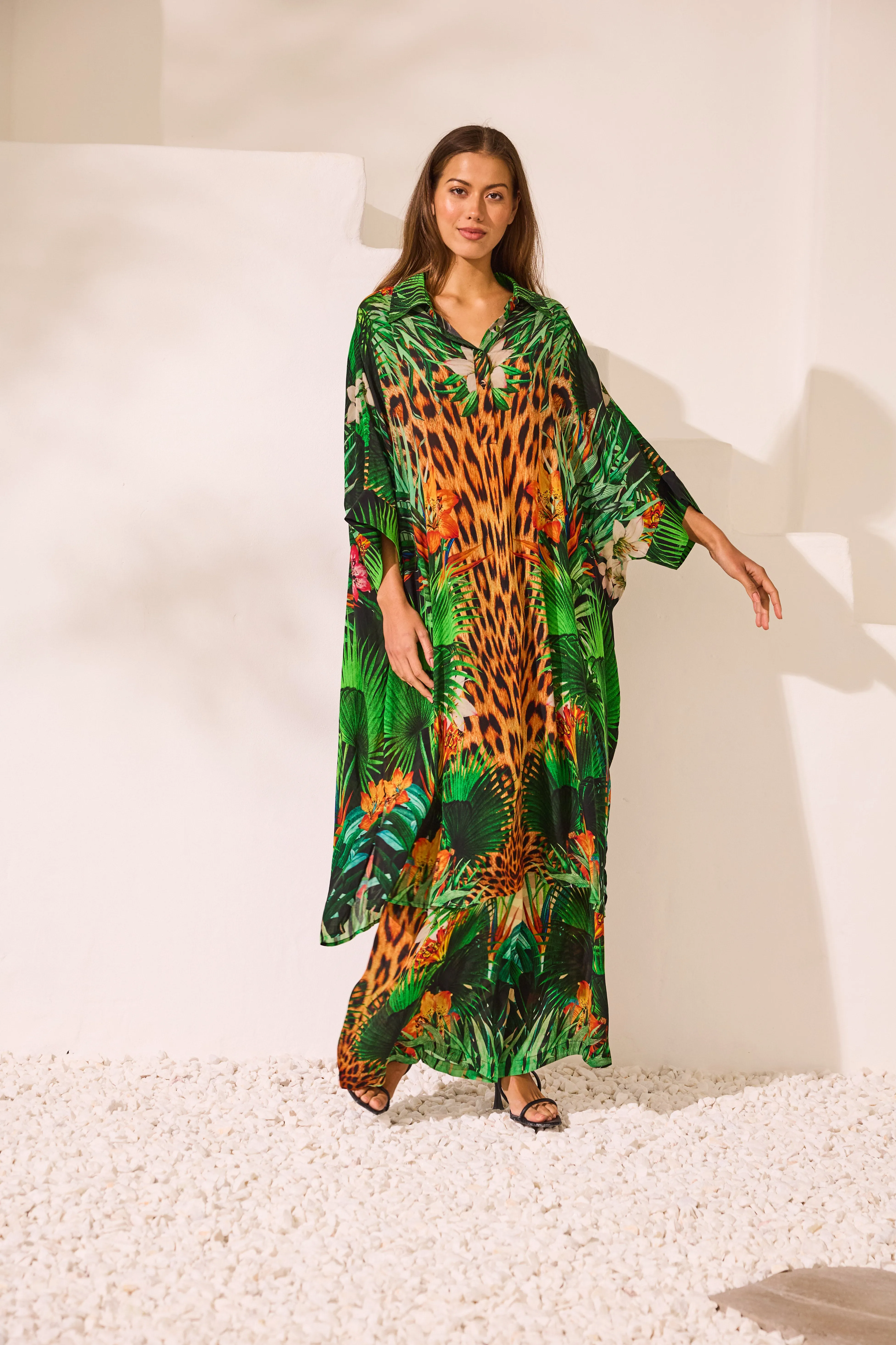 Tropical Temptation Midi Collar Kaftan sold by Czarina product image thumbnail 2