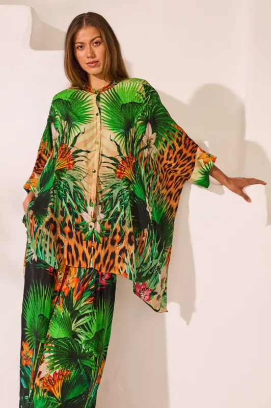 Tropical Temptation Kaftan Top w Sleeves sold by Czarina