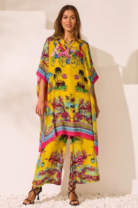 Saigon Sunsets Midi Collar Kaftan sold by Czarina