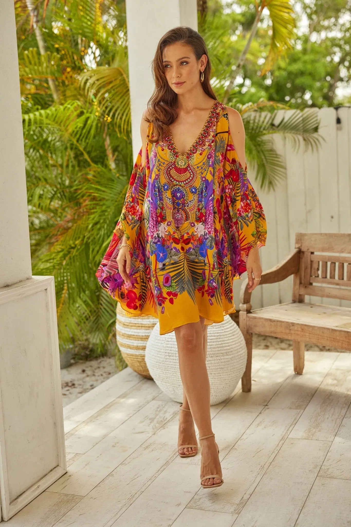 Tropical Sunset Kaftan dress sold by Czarina product image thumbnail 4