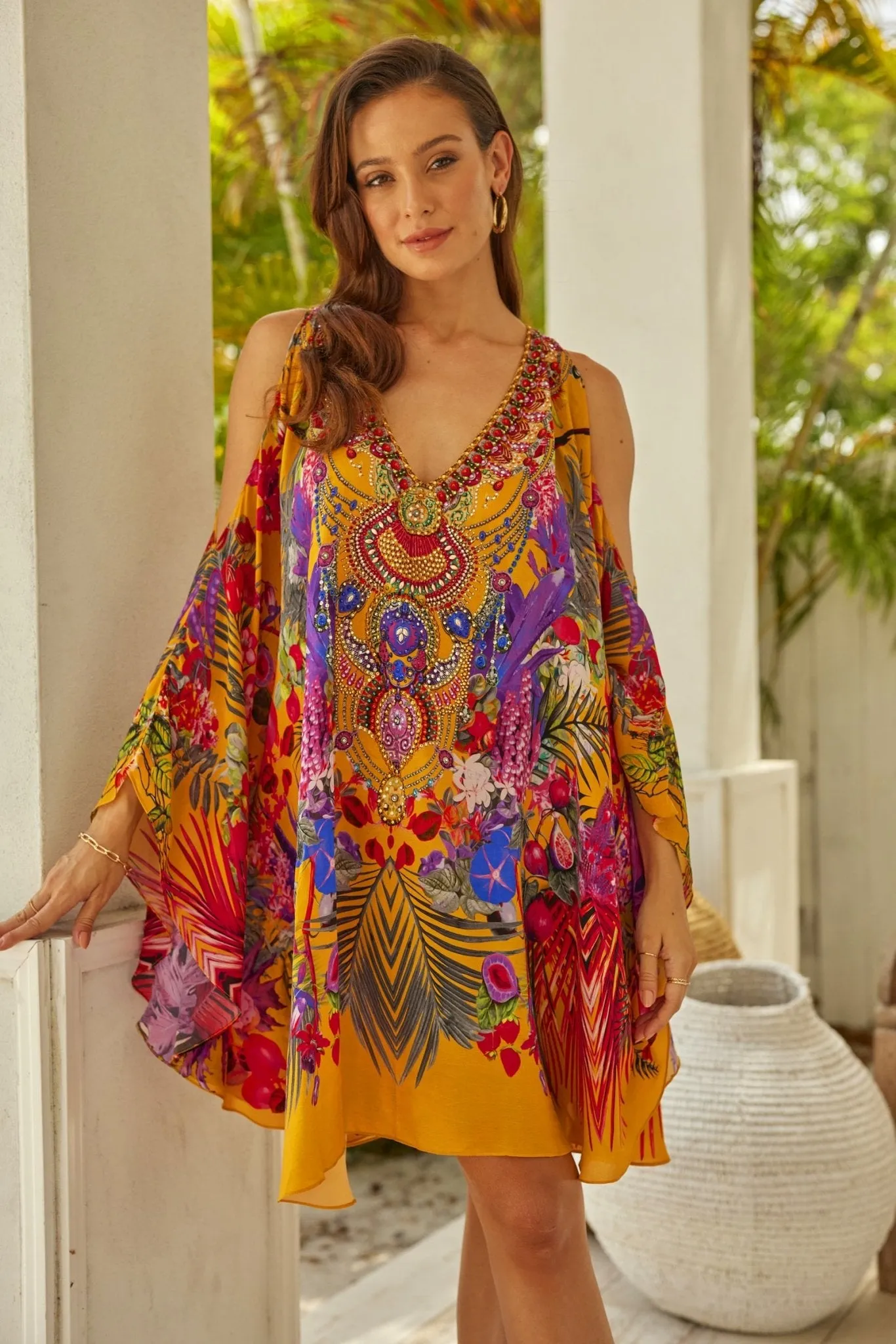 Tropical Sunset Kaftan dress sold by Czarina