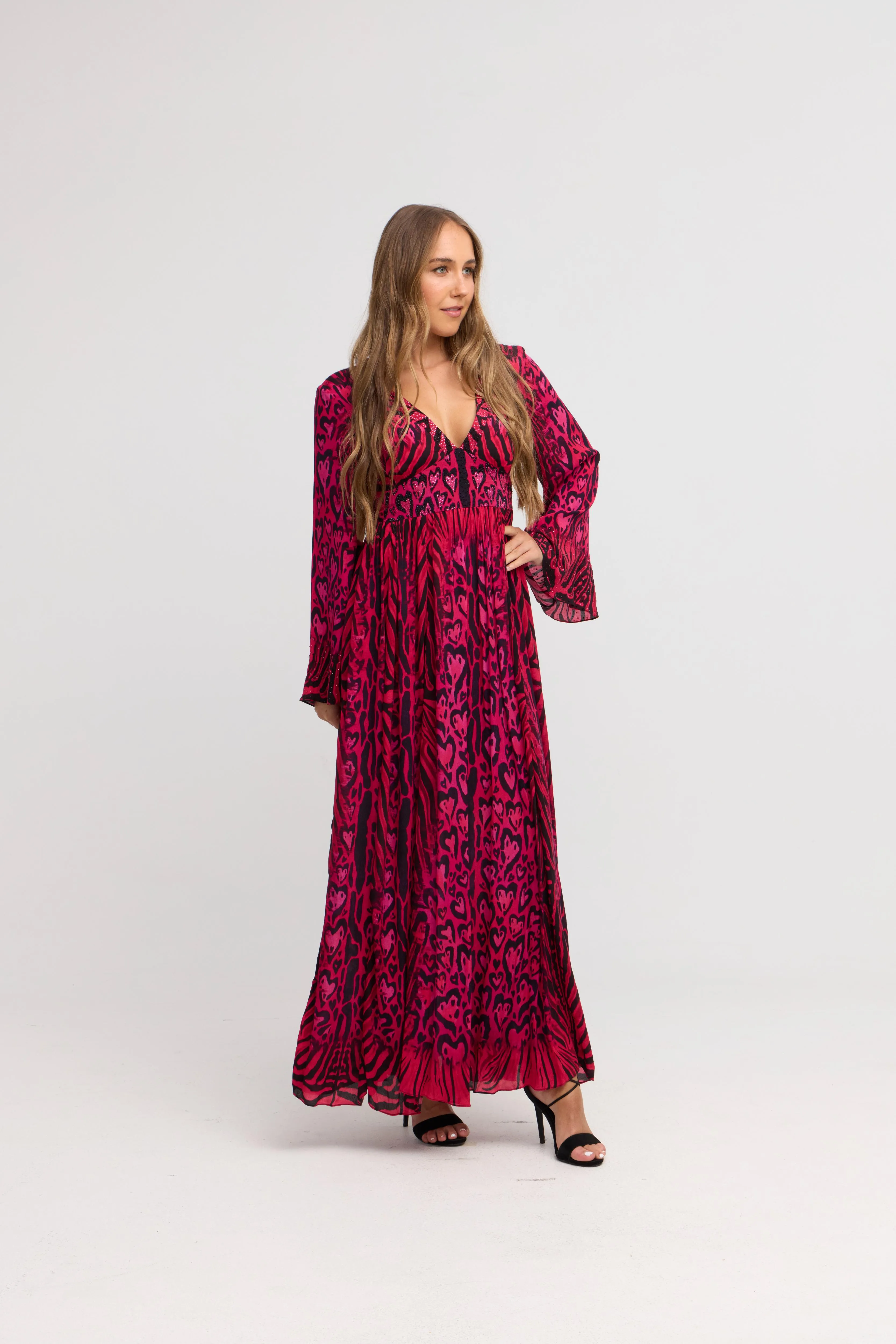Hearts Forever Maxi w Flare Sleeves sold by Czarina product image thumbnail 2