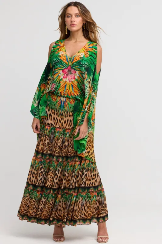 Tropical Temptation Maxi Skirt w Side Slit sold by Czarina