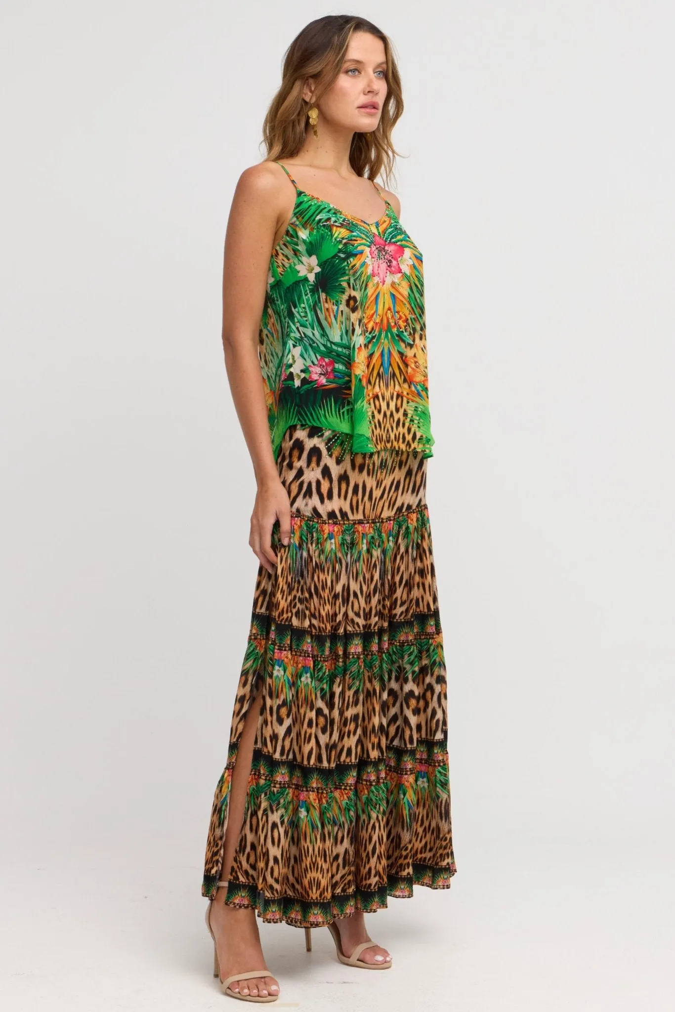 Tropical Temptation Maxi Skirt w Side Slit sold by Czarina product image thumbnail 3