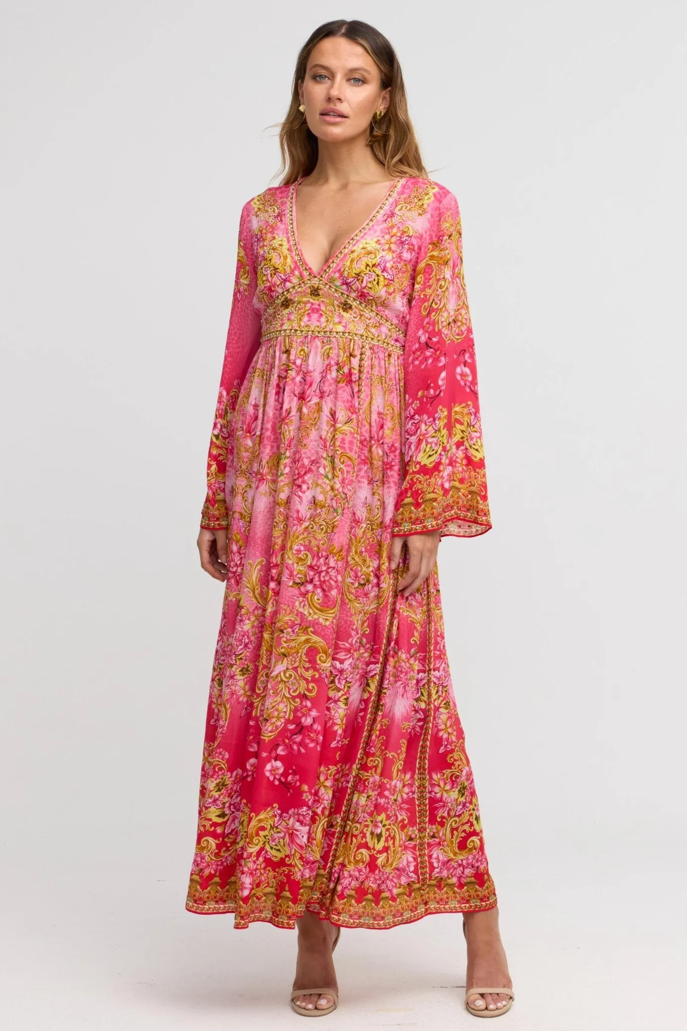 Pink Candy Maxi w Flare Sleeves sold by Czarina