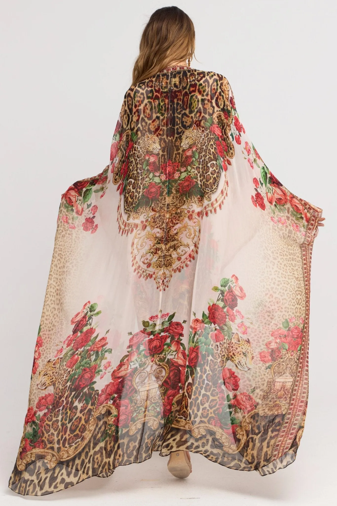 White Leopardess Long Cape sold by Czarina product image thumbnail 2