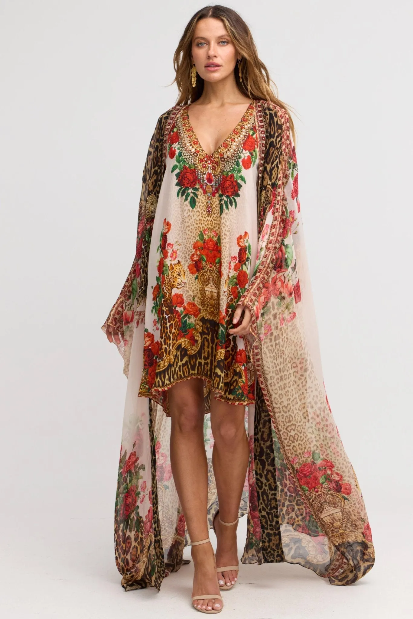 White Leopardess Long Cape sold by Czarina product image thumbnail 3