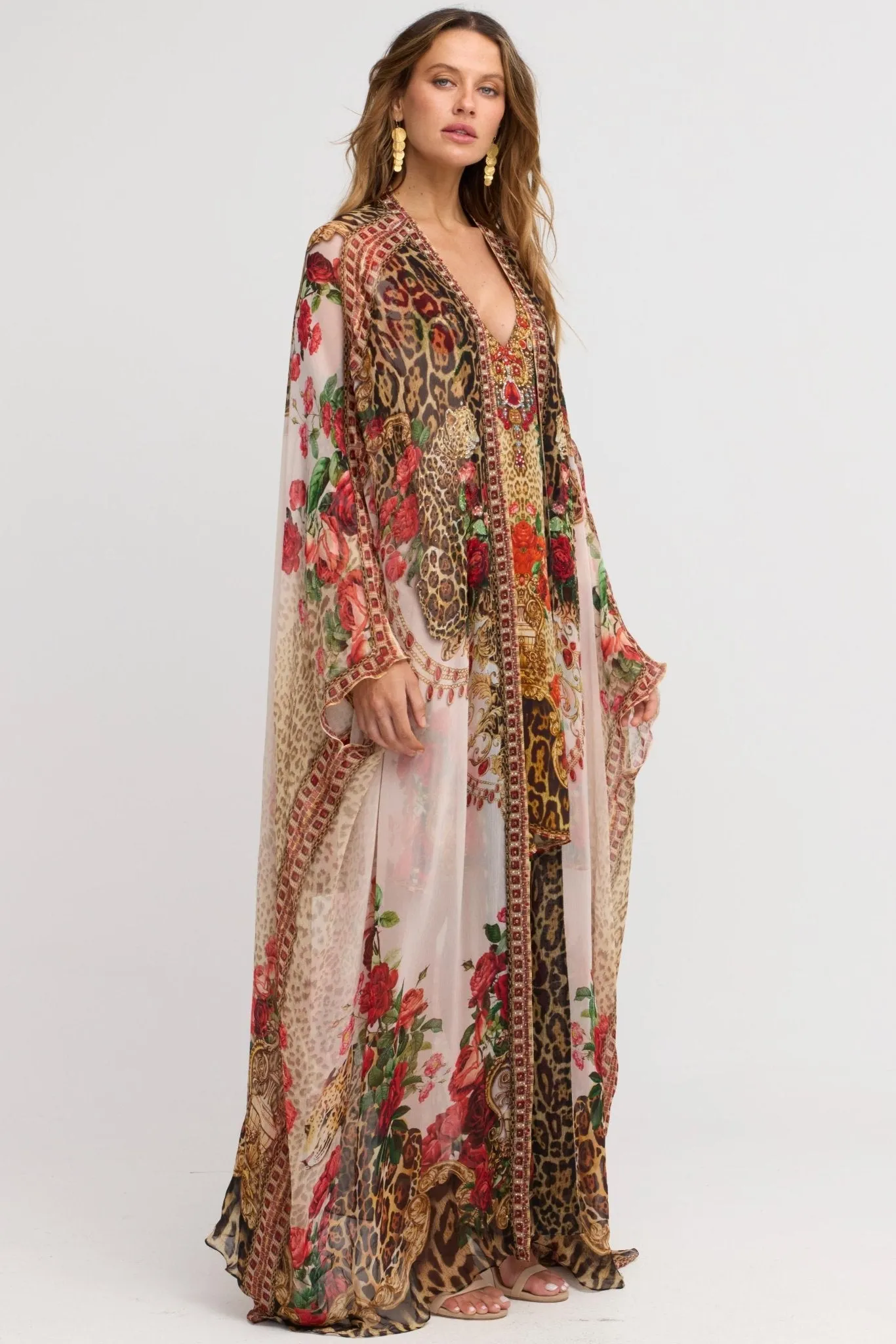 White Leopardess Long Cape sold by Czarina product image thumbnail 4