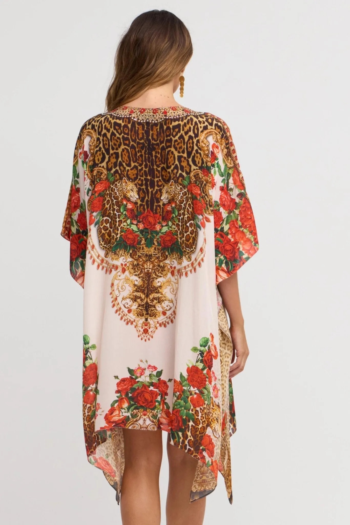 White Leopardess Short Kaftan sold by Czarina product image thumbnail 3