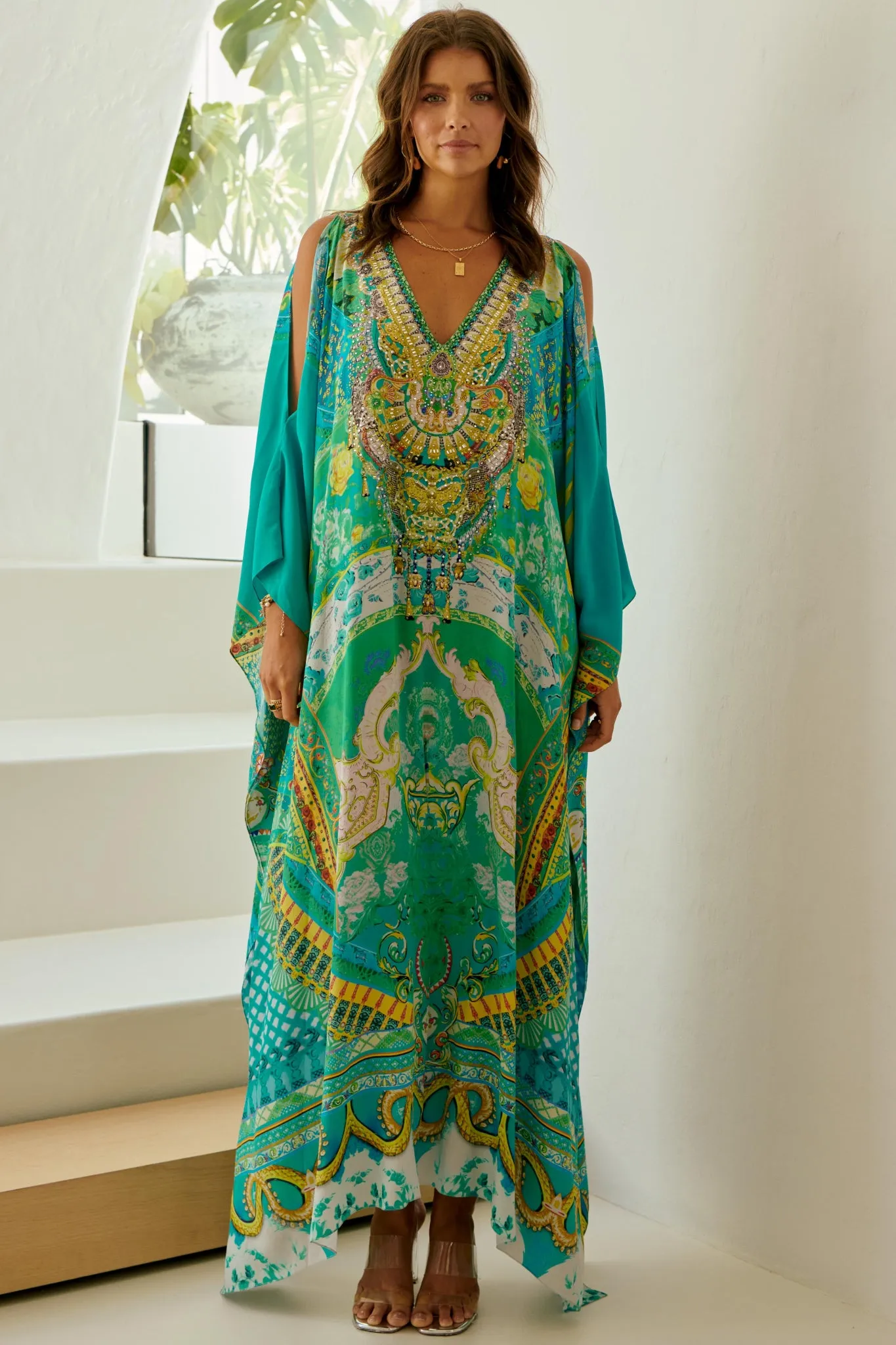 Isle Of Dreams 100% Silk Big Width Kaftan sold by Czarina product image thumbnail 2