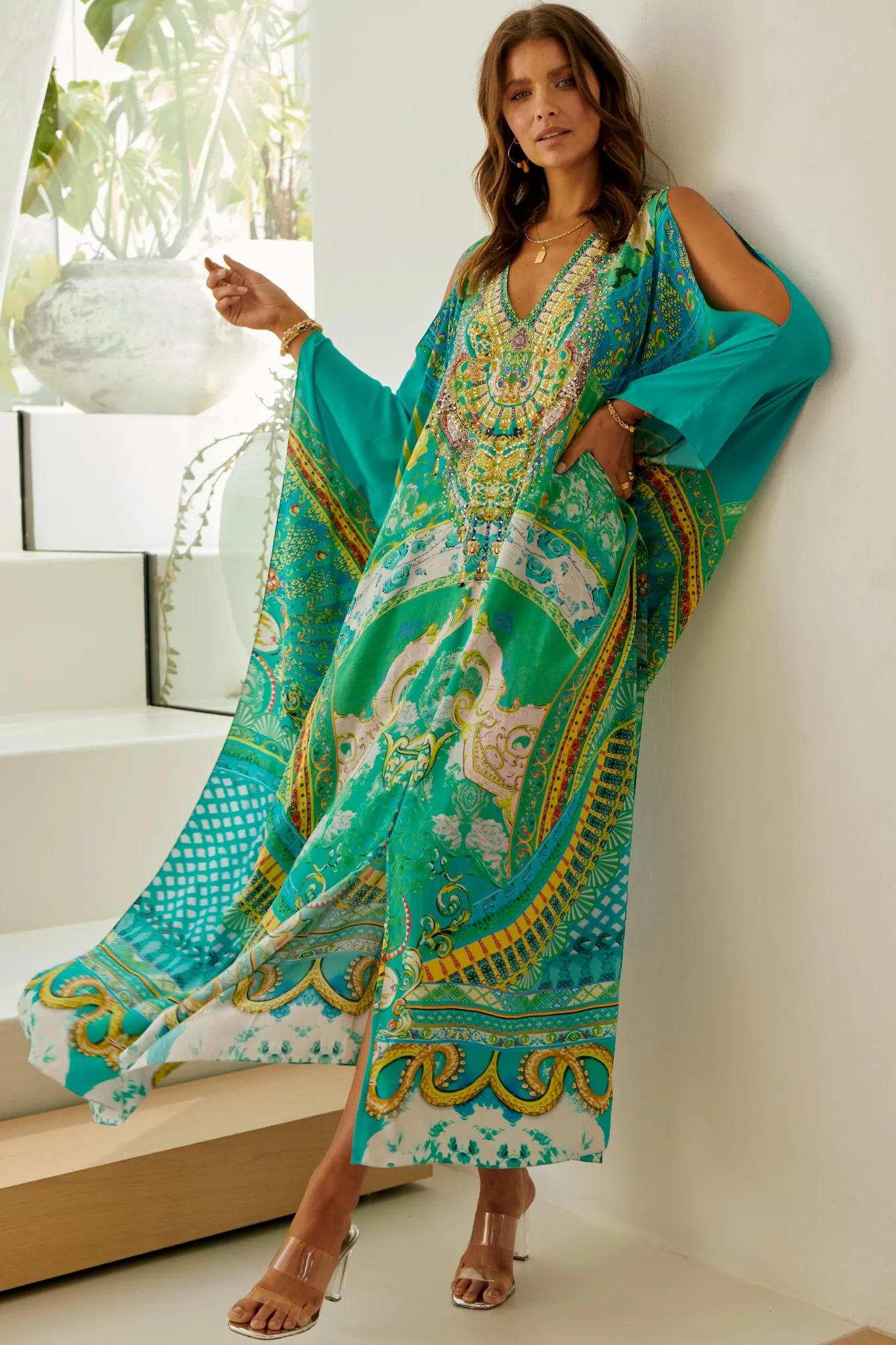 Isle Of Dreams 100% Silk Big Width Kaftan sold by Czarina product image thumbnail 3