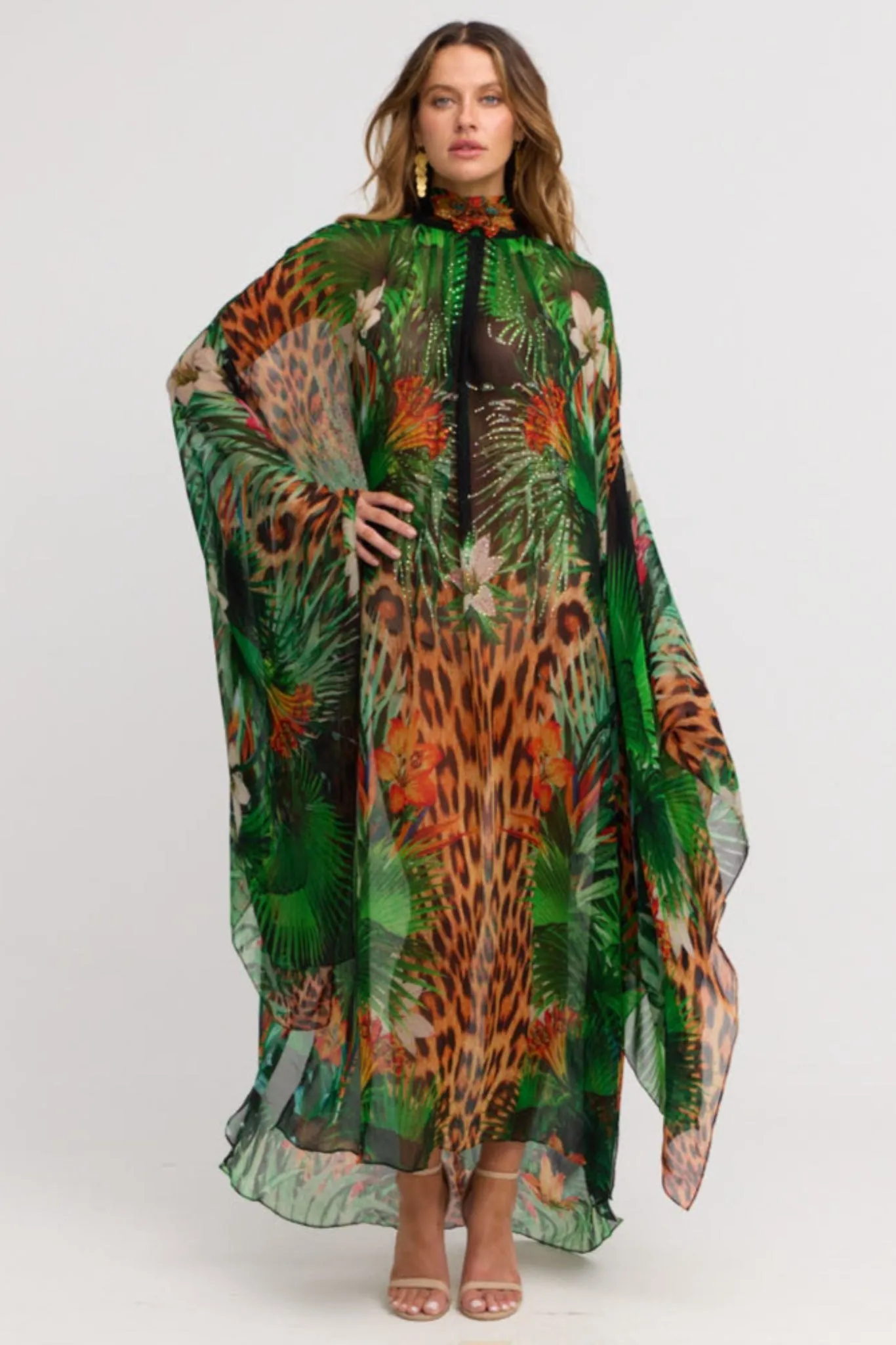 Tropical Temptation HIgh-neck Maxi Kaftan sold by Czarina product image thumbnail 2