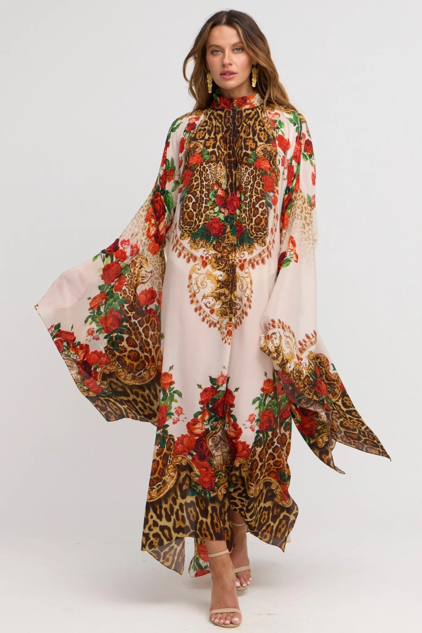 White Leopardess High-neck Maxi Kaftan sold by Czarina product image thumbnail 2