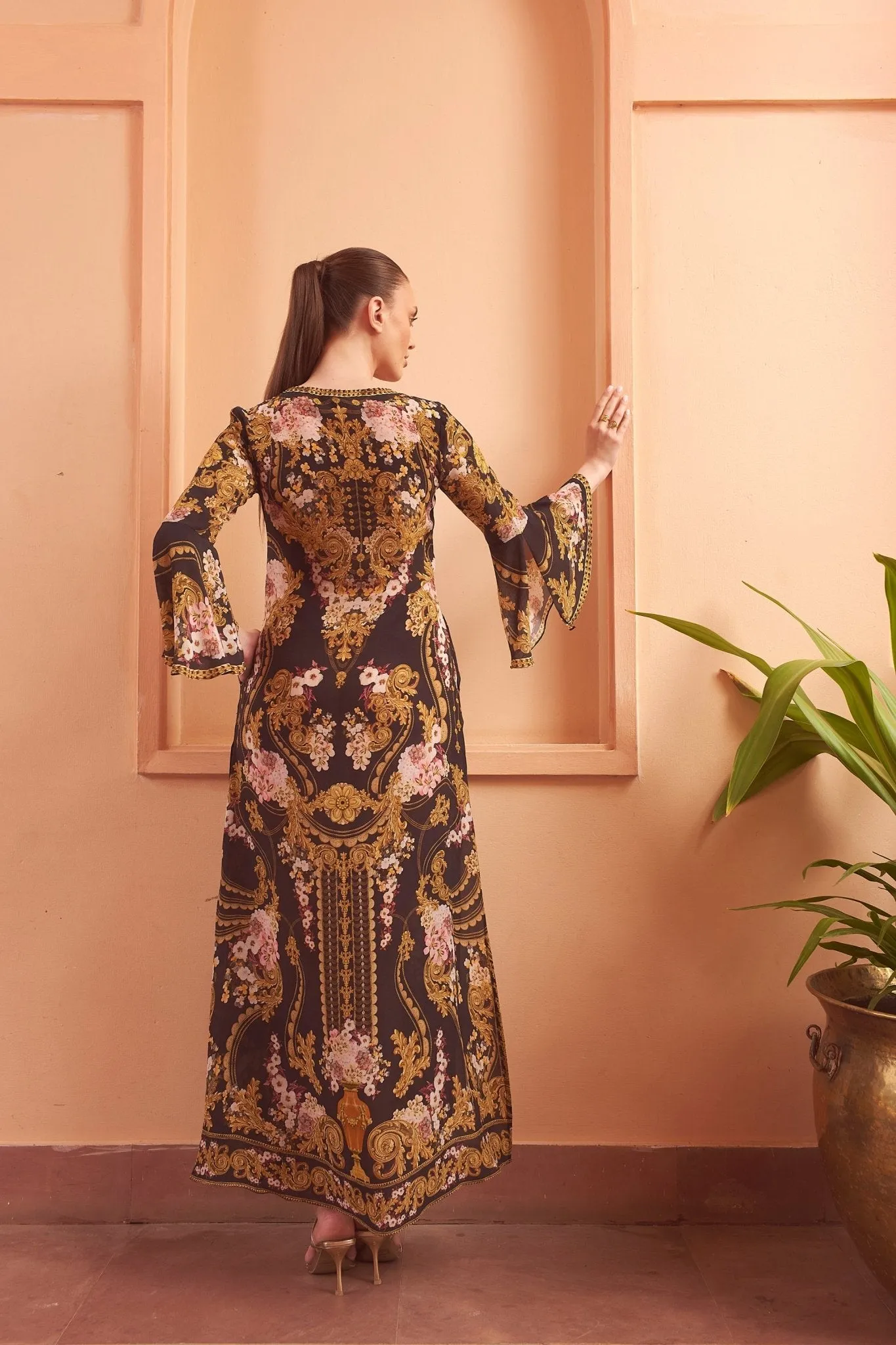 GOLDEN GIRL MAXI DRESS W SLEEVES sold by Czarina product image thumbnail 4