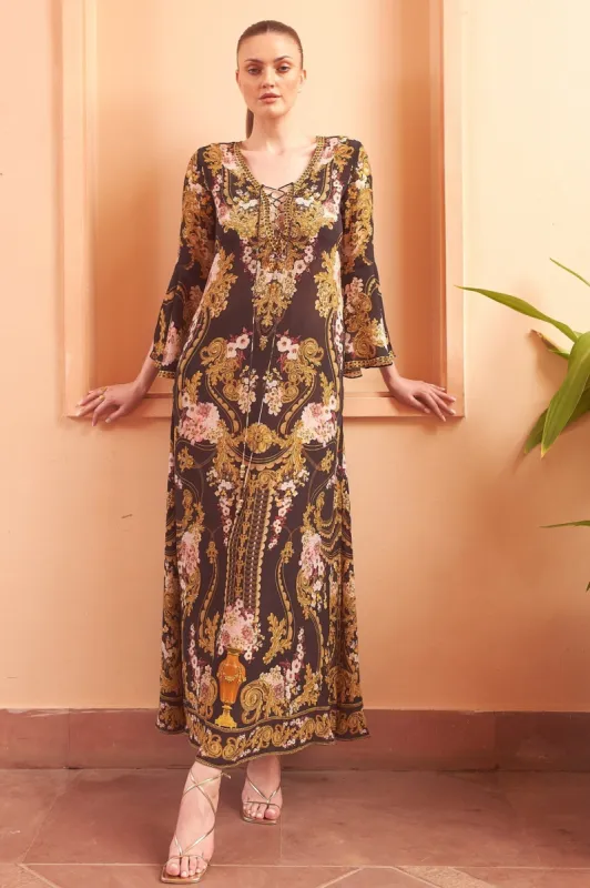 GOLDEN GIRL MAXI DRESS W SLEEVES sold by Czarina