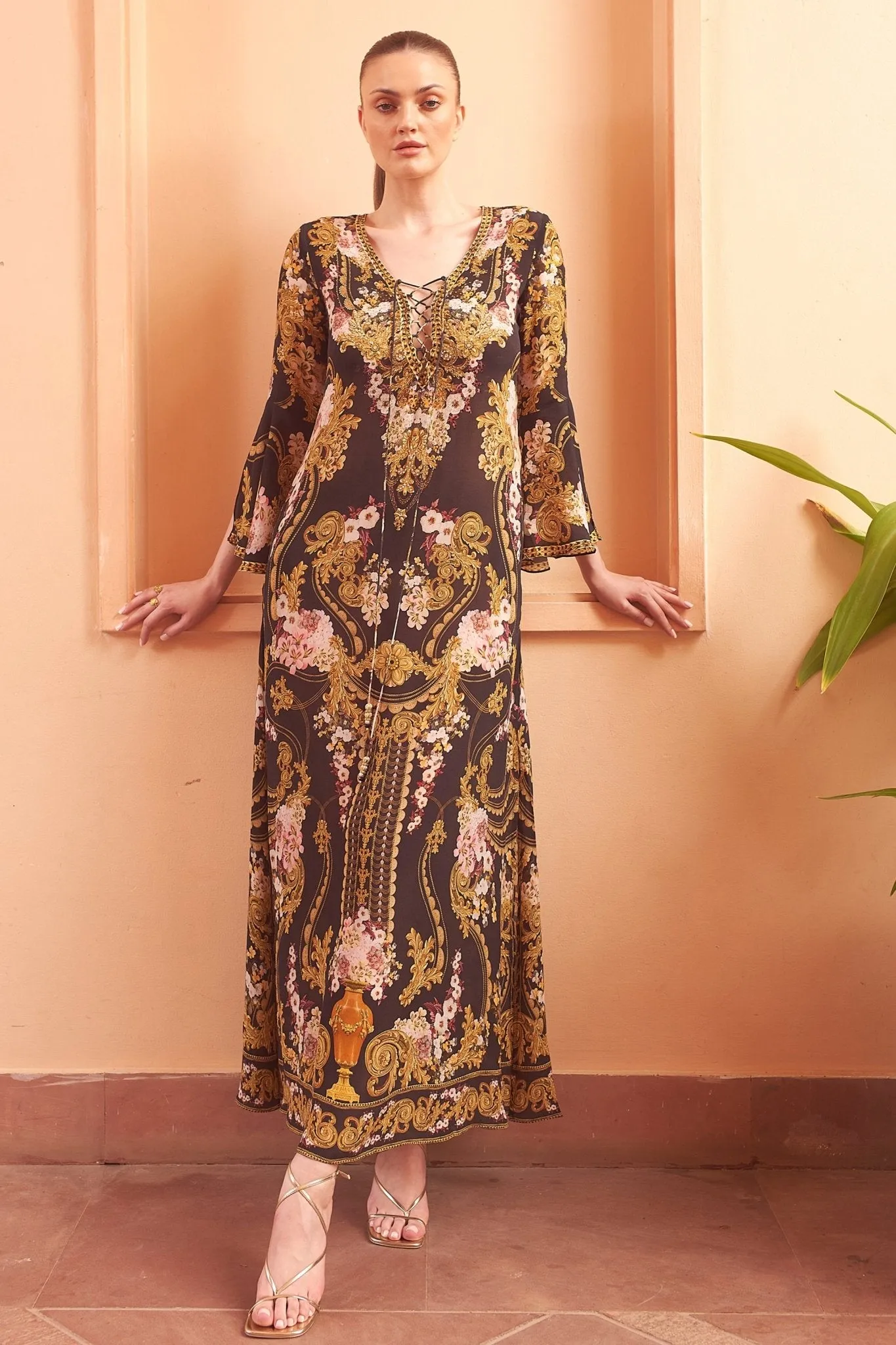 GOLDEN GIRL MAXI DRESS W SLEEVES sold by Czarina