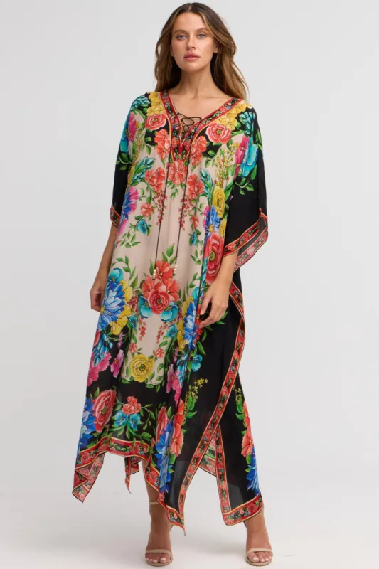 Spanish Flowers Medium Kaftan sold by Czarina