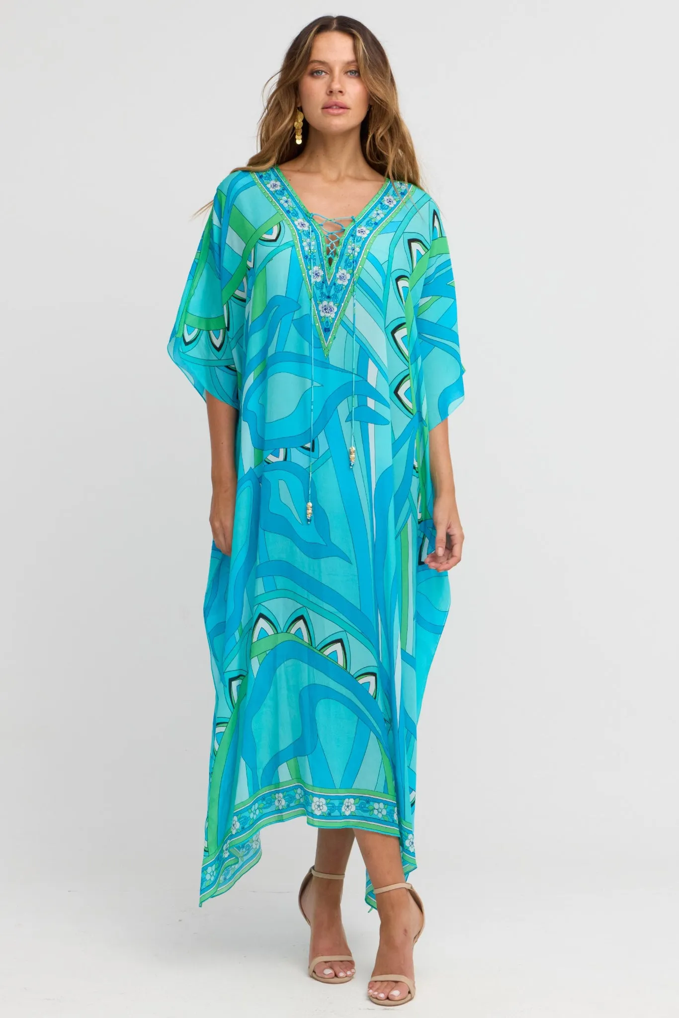 Oceanic Blues Medium Kaftan sold by Czarina