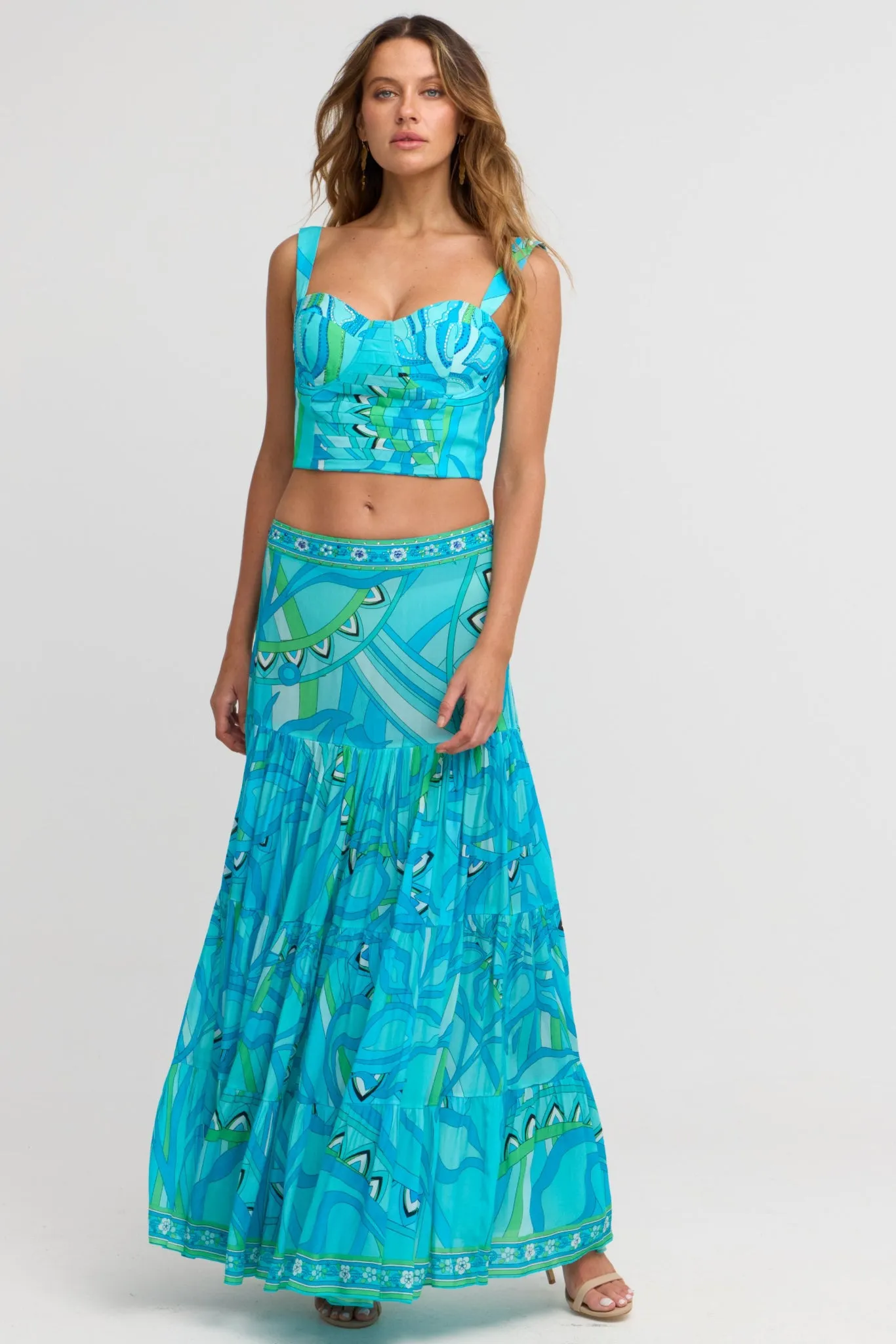 Oceanic Blues Max Skirt w Side Slit sold by Czarina product image thumbnail 3