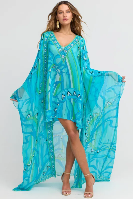 Oceanic Blues Long Cape sold by Czarina