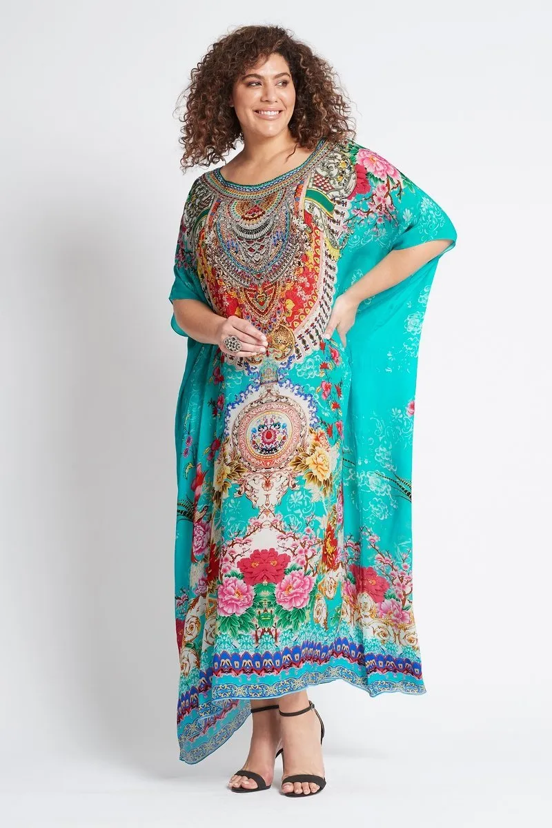 Once In A Blue Moon Round-Neck Long Kaftan sold by Czarina product image thumbnail 3