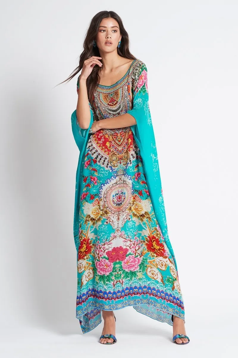 Once In A Blue Moon Round-Neck Long Kaftan sold by Czarina product image thumbnail 5