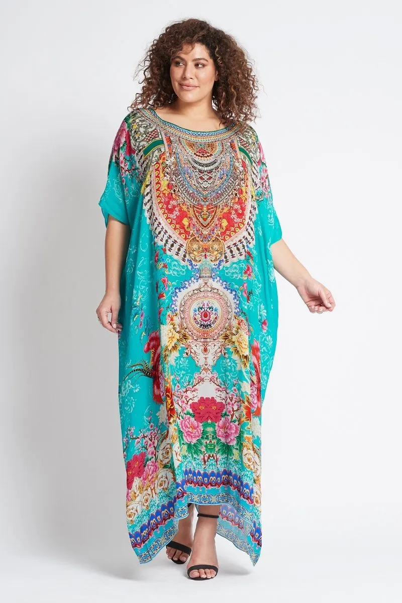 Once In A Blue Moon Round-Neck Long Kaftan sold by Czarina product image thumbnail 2