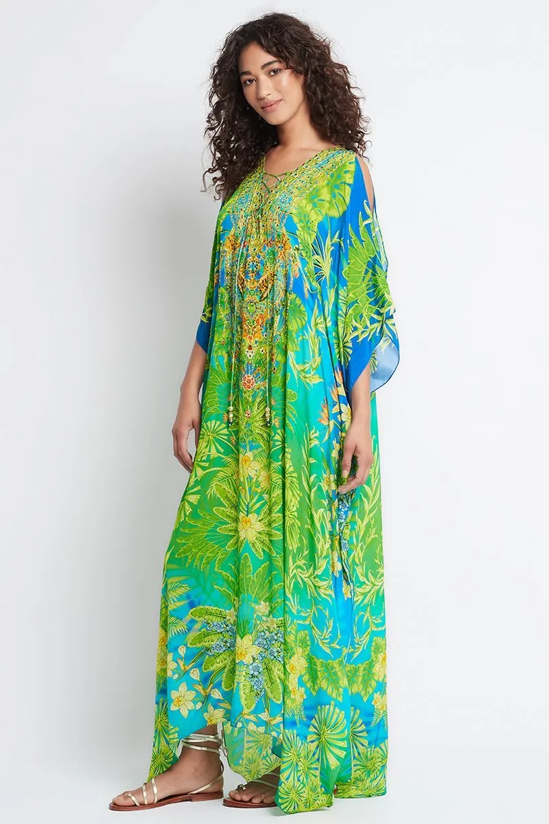 Between The Raindrops Long Kaftan W Slit sold by Czarina product image thumbnail 3