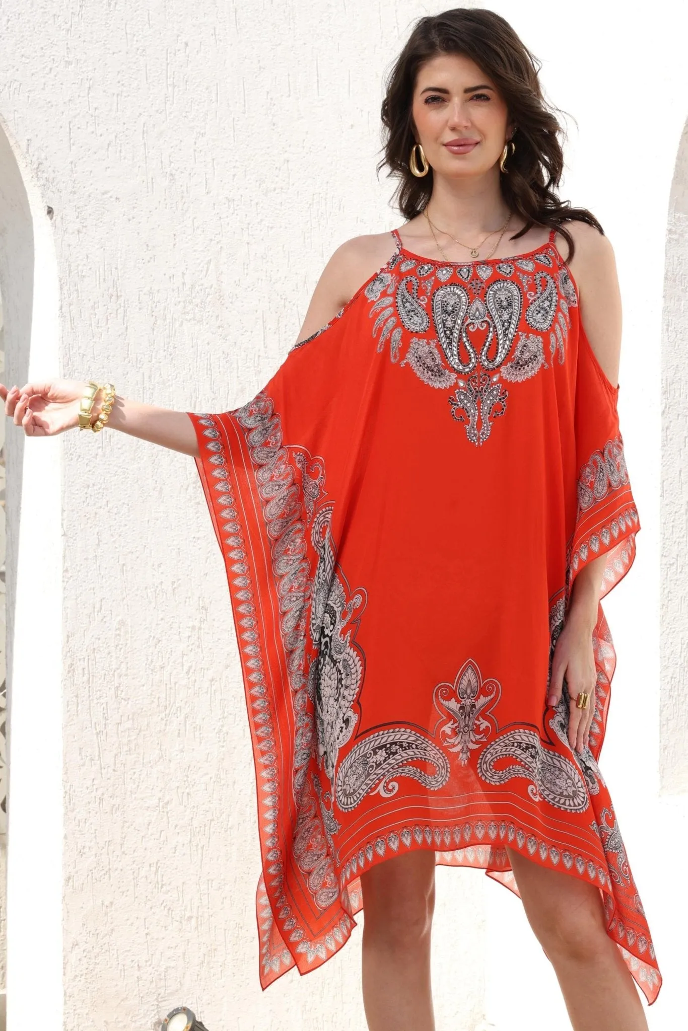Spicy Margarita C-S Shoulder Kaftan sold by Czarina