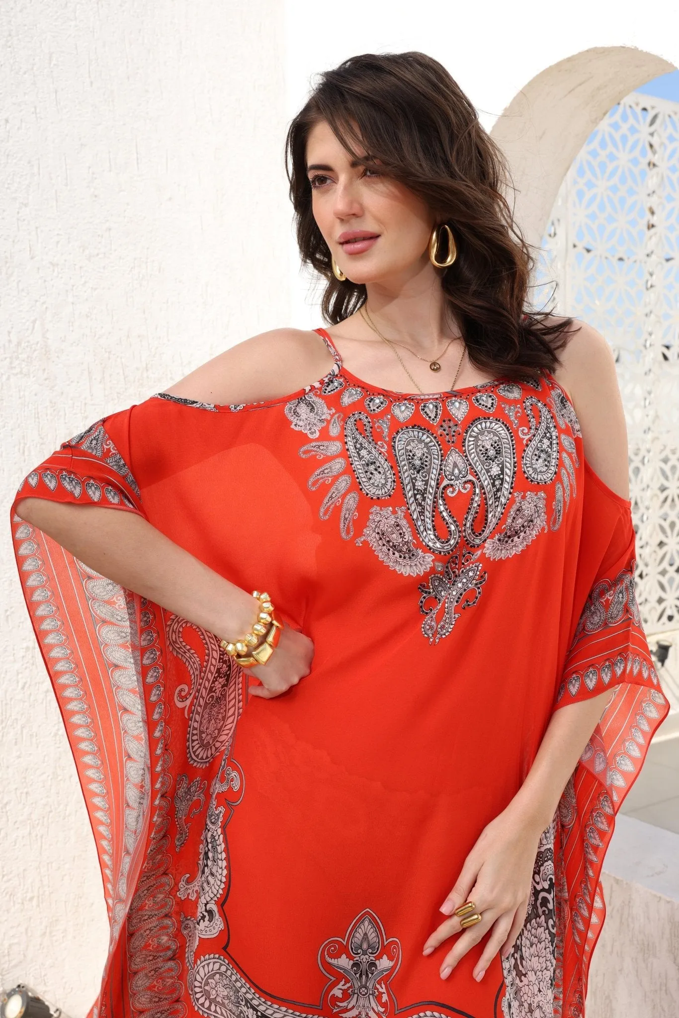 Spicy Margarita C-S Shoulder Kaftan sold by Czarina product image thumbnail 4