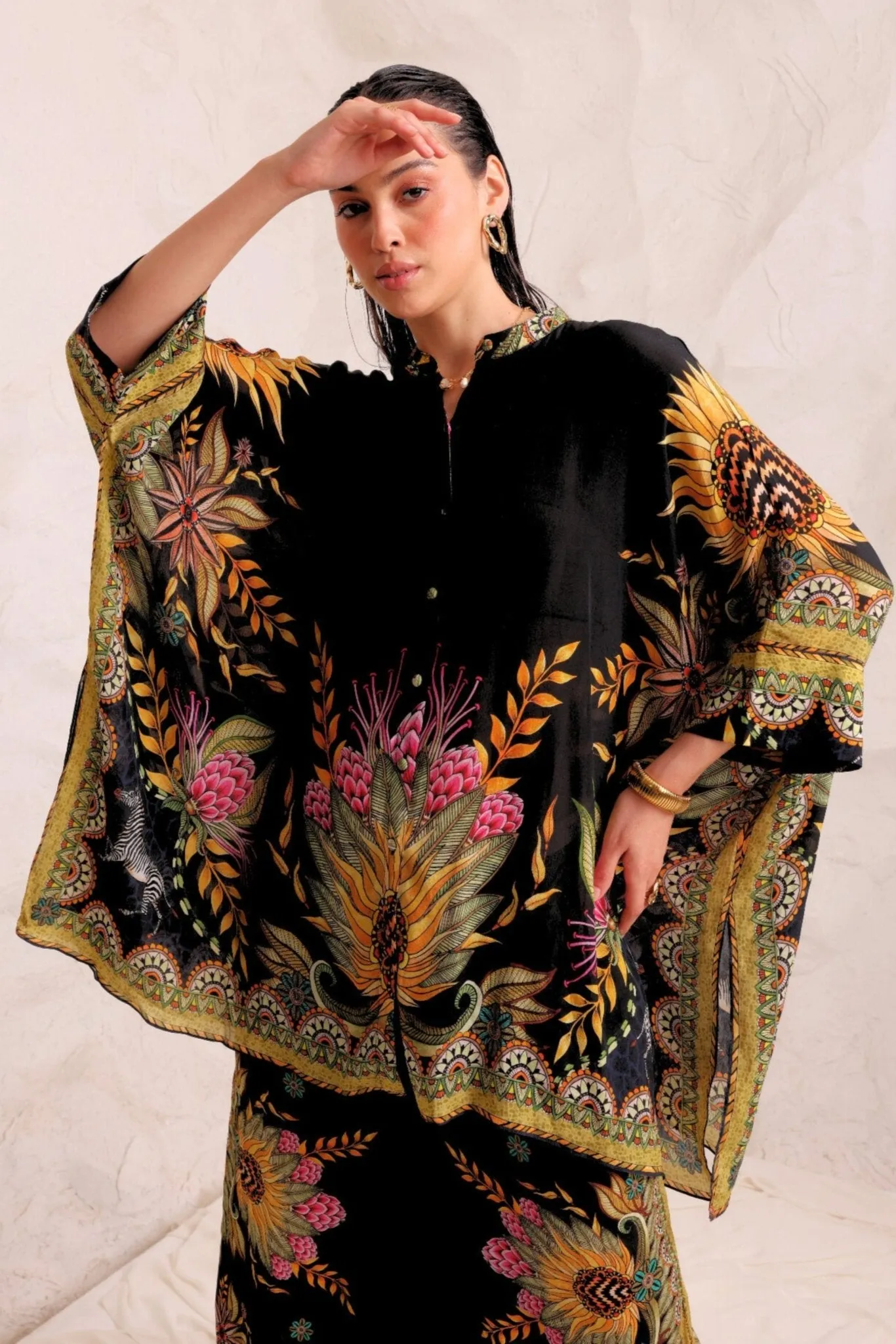 Queen Of Savannah Kaftan Top w Sleeves sold by Czarina