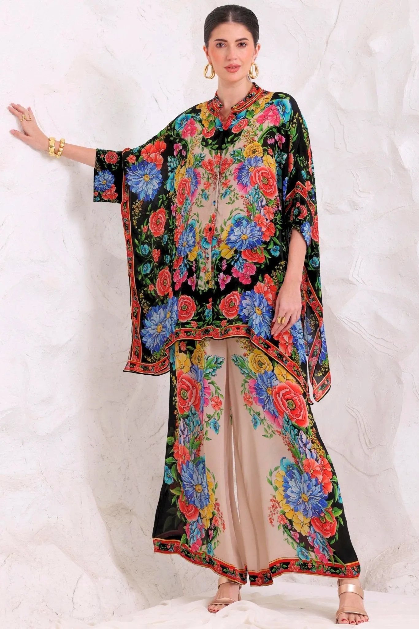 Spanish Flowers Kaftan Top w Sleeves sold by Czarina product image thumbnail 2