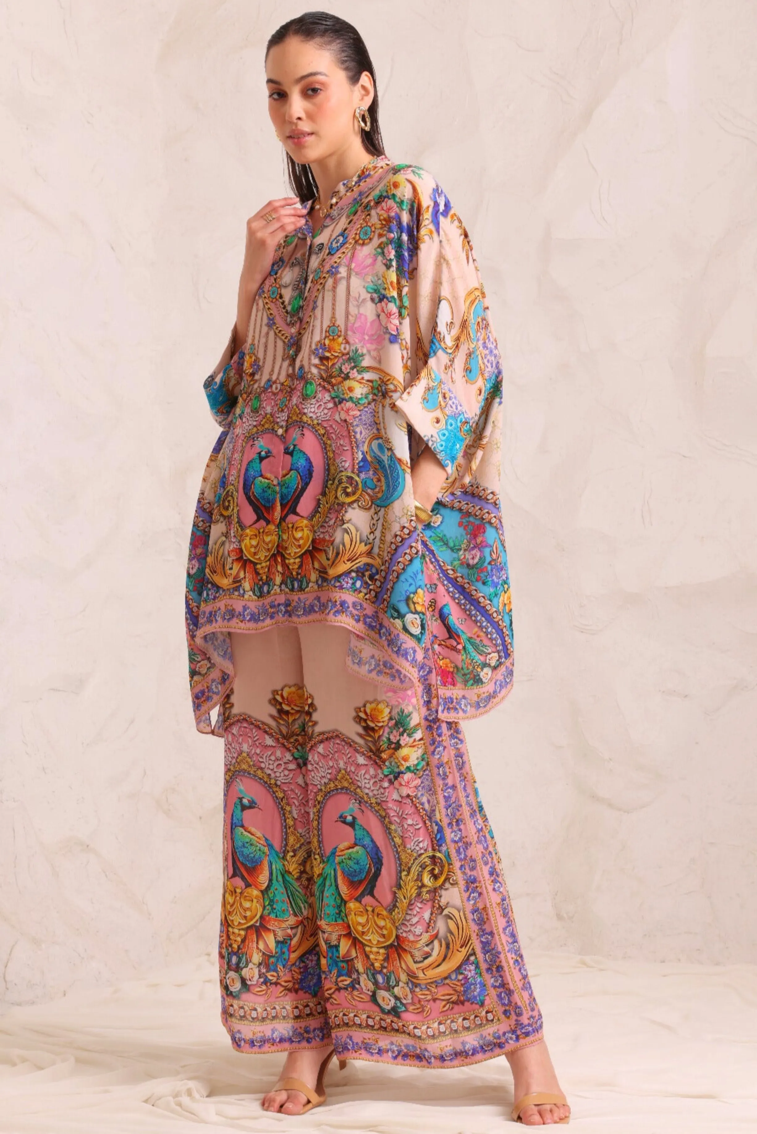 Peacock Dreams Kaftan Top w Sleeves sold by Czarina product image thumbnail 4