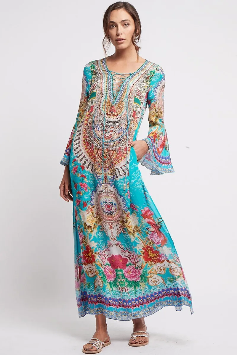 Once In A Blue Moon Maxi Dress W Sleeves sold by Czarina