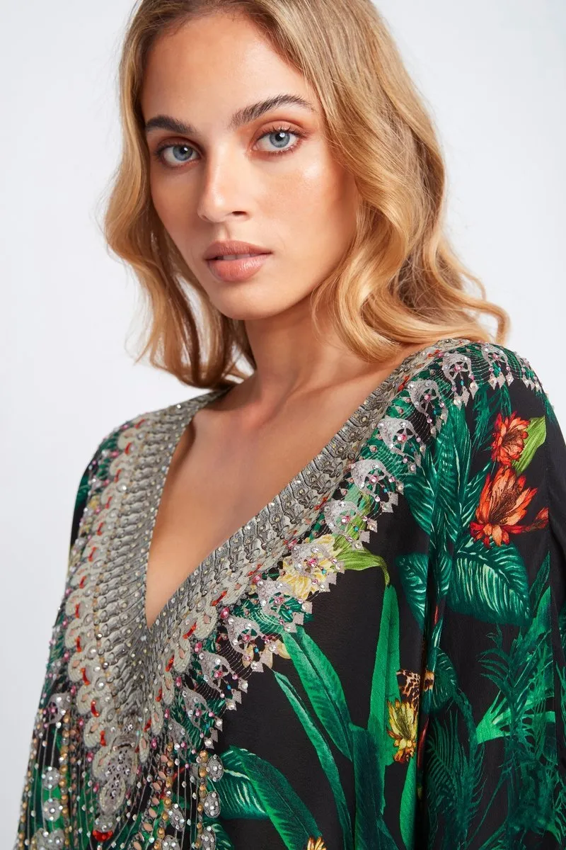 EMERALD QUEEN V-NECK SHORT KAFTAN W/O LACE UP sold by Czarina product image thumbnail 5