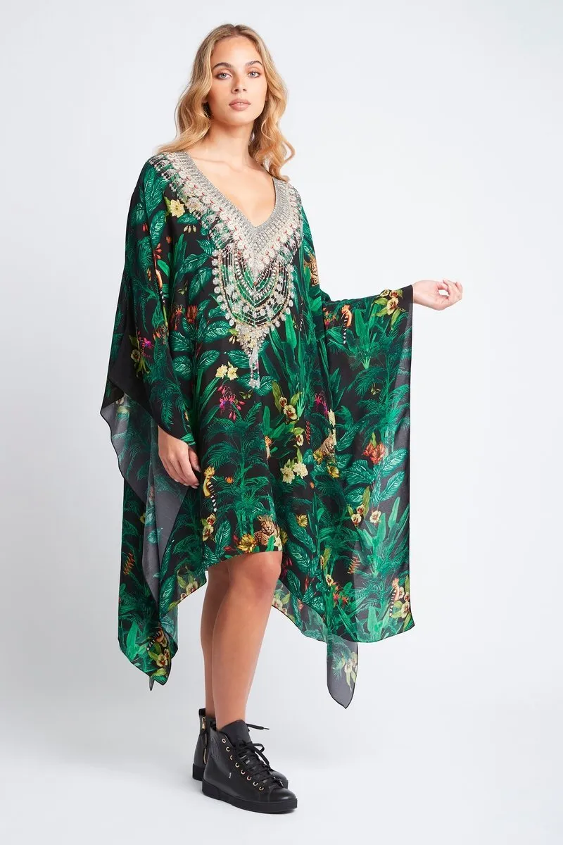 EMERALD QUEEN V-NECK SHORT KAFTAN W/O LACE UP sold by Czarina product image thumbnail 3
