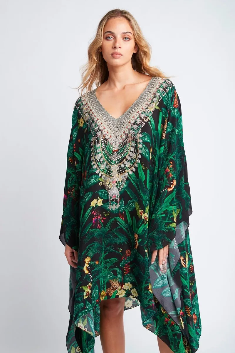 EMERALD QUEEN V-NECK SHORT KAFTAN W/O LACE UP sold by Czarina