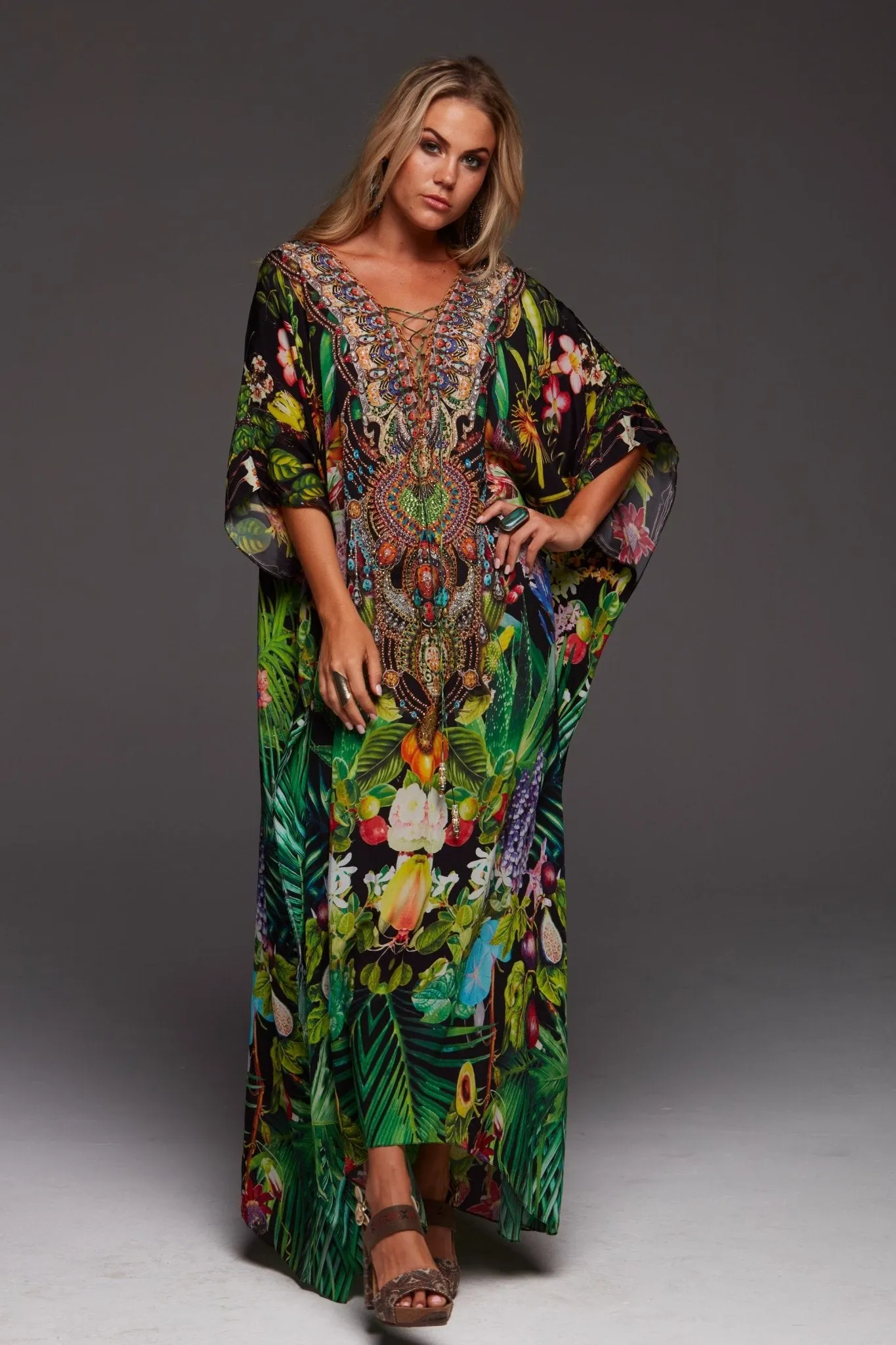 Tropical Love Long Kaftan sold by Czarina product image thumbnail 2