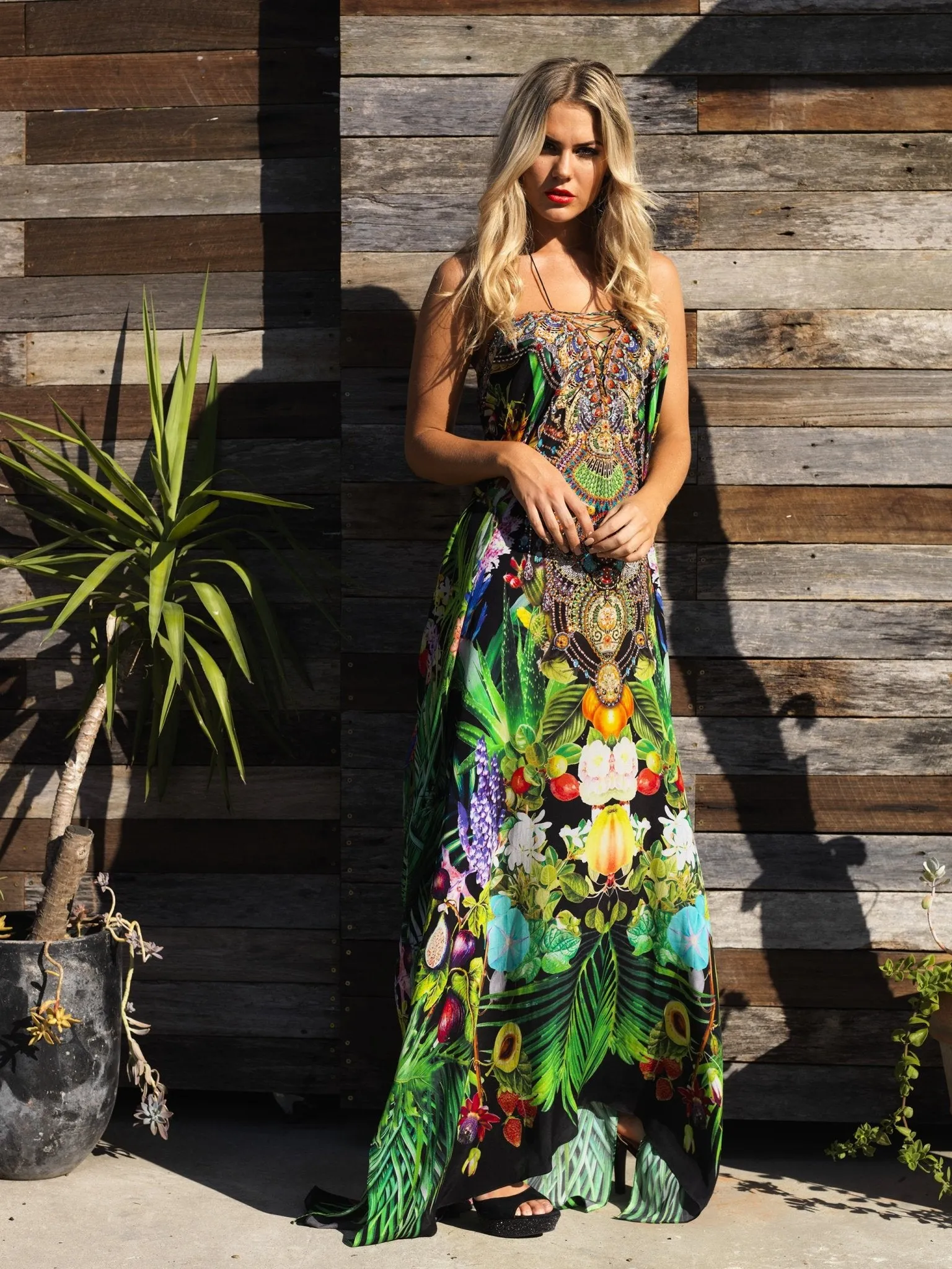 Tropical Love Long Kaftan sold by Czarina product image thumbnail 3