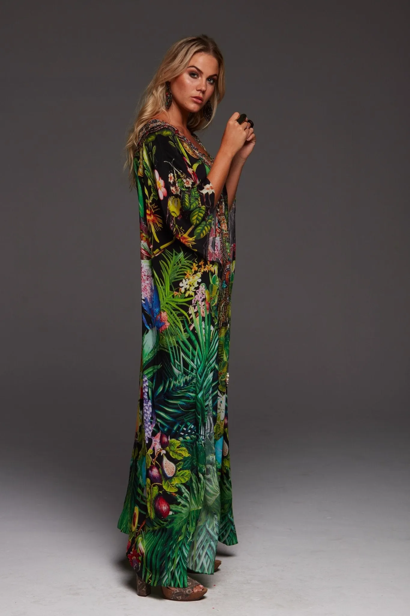 Tropical Love Long Kaftan sold by Czarina product image thumbnail 4