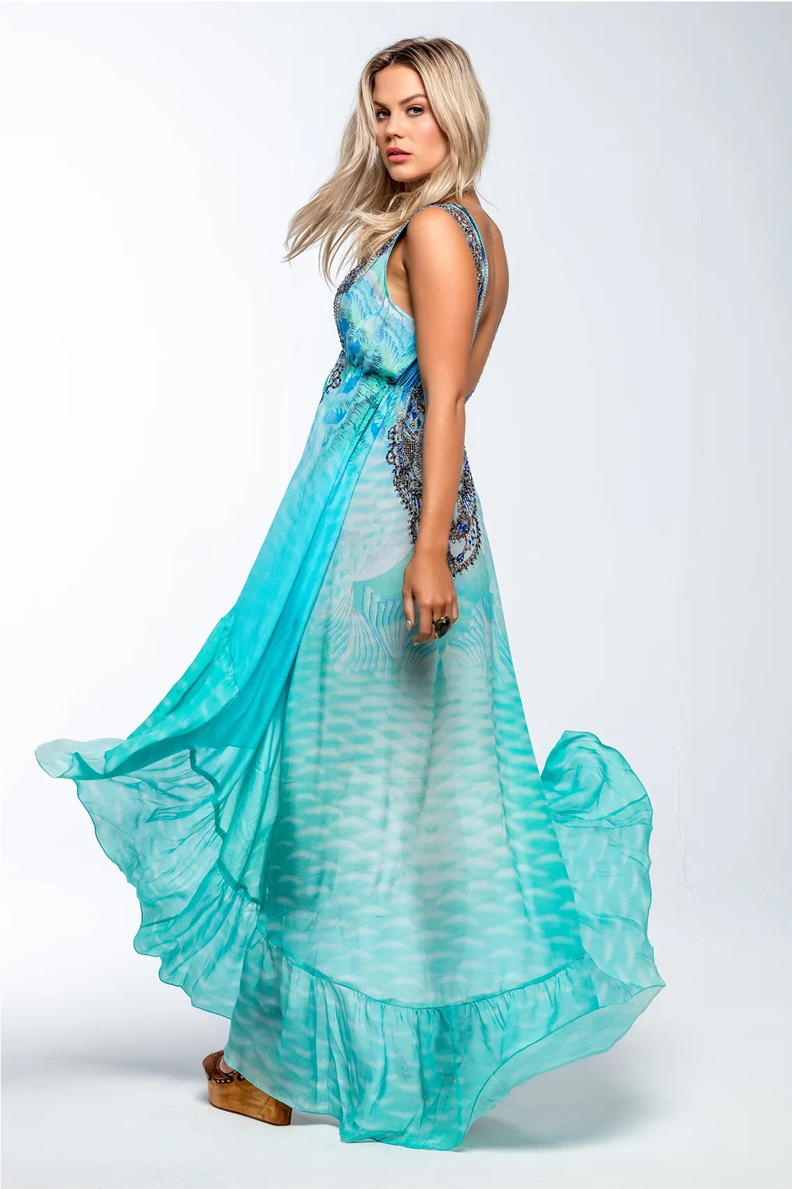 Feel The Breeze V-Neck Hi Low Dress sold by Czarina product image thumbnail 2