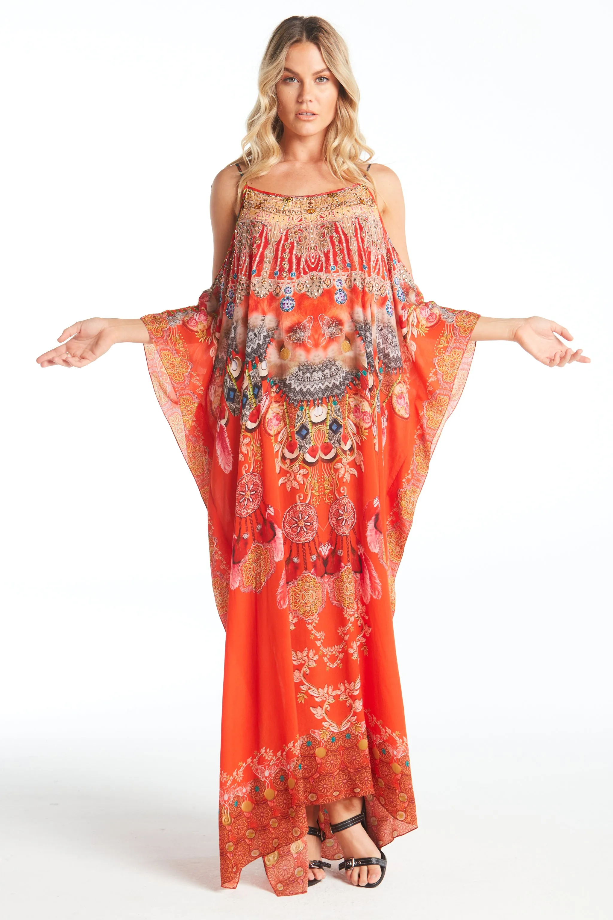 Goddess Cold-Shoulder Long Kaftan sold by Czarina product image thumbnail 3