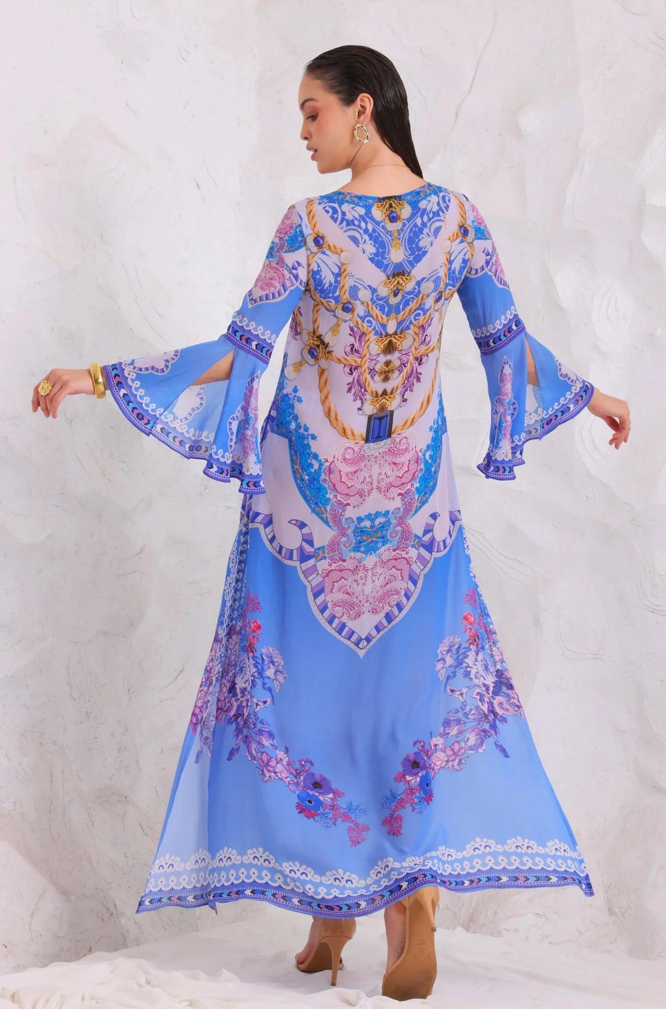 PURPLE PEARLS MAXI DRESS W SLEEVES sold by Czarina product image thumbnail 5